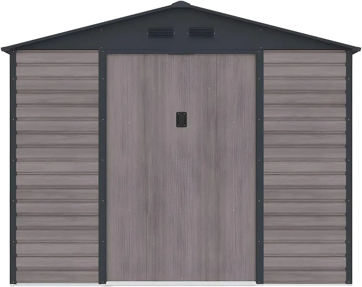 Abri de Jardin en Acier Galvanisé Gris Effet Bois 8,94 m² - Modèle ADELMO